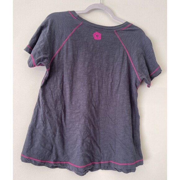 Natural Life Shirt Womens Large Gray Pink Floral Kindness Short Sleeve Tee Top - Picture 3 of 8